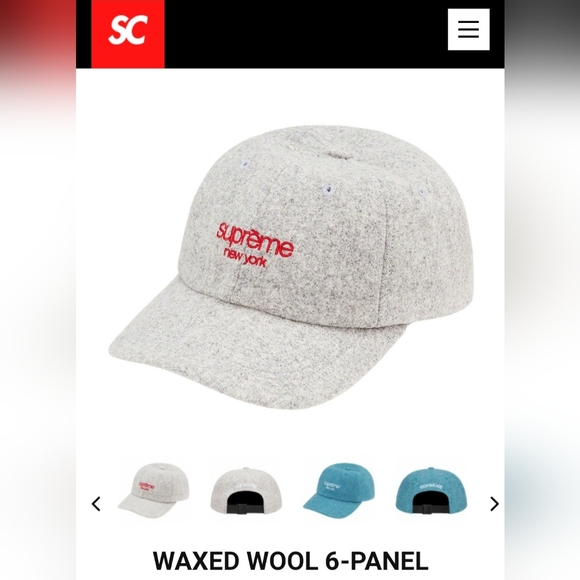 Supreme Waxed Wool 6- Panel *FW22* *NWT*